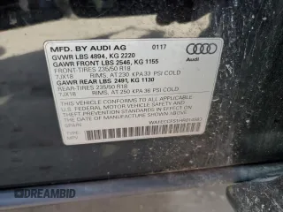 2017 Audi Q3 Premium with VIN WA1ECCFS1HR014580, listed as a Copart auction lot 49948725 with 119,336 mi miles and Salvage title. Bid and sale history available at DreamBid. Image 13.