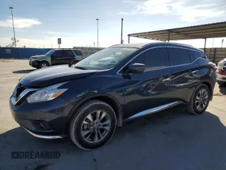 2017 Nissan Murano S with VIN 5N1AZ2MH5HN132087, listed as a Copart auction lot 45608485 with 51,311 mi miles and Salvage Title. Bid and sale history available at DreamBid. Image 1.