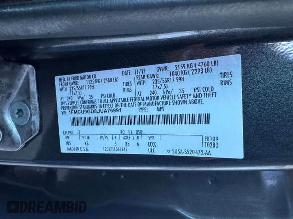 2018 Ford Escape SE with VIN 1FMCU9GD8JUA76991, listed as a Copart auction lot 52815245 with 213,827 mi miles and Clean Title. Bid and sale history available at carsss.com. Image 10.