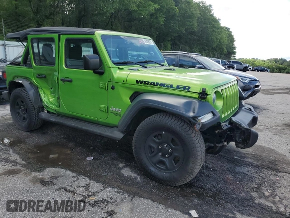 2018 Jeep Wrangler Unlimited Sport S with VIN 1C4HJXDN8JW248638, listed as a Copart auction lot 56408975 with 34,349 mi miles and Salvage title. Bid and sale history available at DreamBid. Image 4.