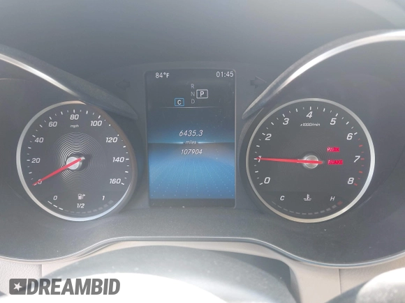 2020 Mercedes-Benz GLC 300 with VIN W1N0G8DB1LF805165, listed as a IAAI auction lot 41966716 with 107,904 mi miles and . Bid and sale history available at DreamBid. Image 7.