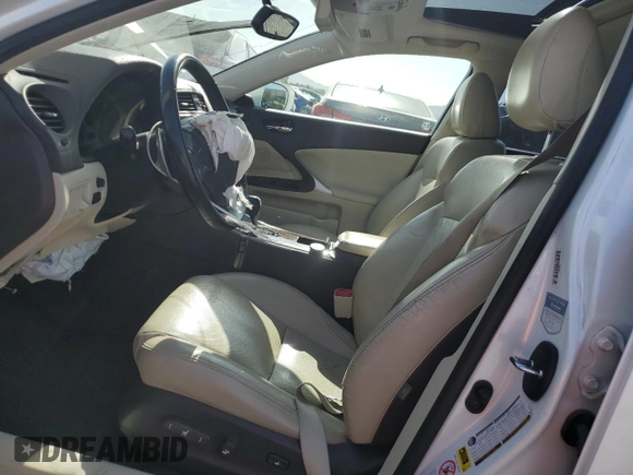 2010 Lexus IS 250 with VIN JTHBF5C27A2096487, listed as a Copart auction lot 58865595 with 178,751 mi miles and Salvage title. Bid and sale history available at DreamBid. Image 7.