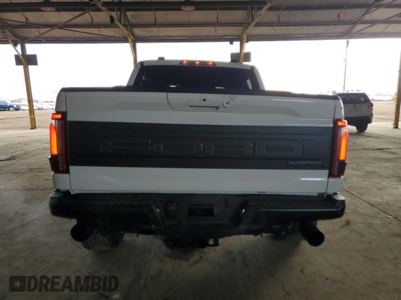 2024 Ford F-150 Raptor with VIN 1FTFW1RG2RFA80359, listed as a Copart auction lot 43185305 with 18,758 mi miles and Salvage Title. Bid and sale history available at DreamBid. Image 6.