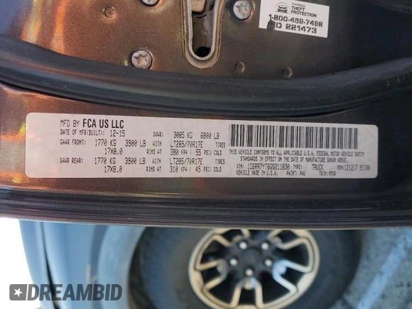2016 Ram 1500 Rebel z VIN 1C6RR7YT6GS211830, wystawiony jako Copart lot #54072485 z przebiegiem 56 512 mil mil oraz Szkody całkowita. Historia ofert i sprzedaży dostępna na DreamBid. Obrazek 12.