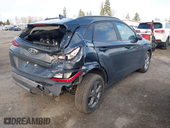 2023 Hyundai Kona SEL with VIN KM8K6CAB5PU935683, listed as a IAAI auction lot 41680852 with 59,057 mi miles and . Bid and sale history available at DreamBid. Image 4.