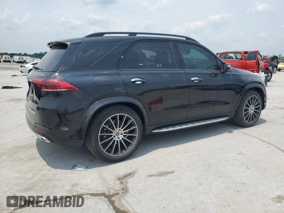 2023 Mercedes-Benz GLE 450 with VIN 4JGFB5KBXPA942055, listed as a Copart auction lot 59497515 with 24,857 mi miles and Salvage title. Bid and sale history available at DreamBid. Image 3.