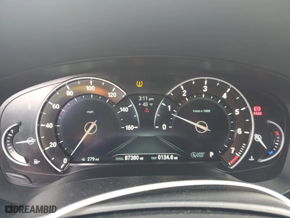 2018 BMW 5 Series 530i xDrive with VIN WBAJA7C54JWA72951, listed as a Copart auction lot 49146245 with 87,380 mi miles and Salvage Title. Bid and sale history available at carsss.com. Image 9.
