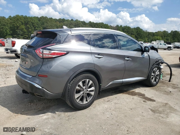 2017 Nissan Murano SL with VIN 5N1AZ2MG7HN104833, listed as a Copart auction lot 72215864 with 77,146 mi miles and Salvage Title. Bid and sale history available at carsss.com. Image 3.