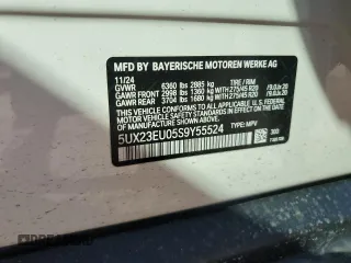 2025 BMW X5 xDrive40i with VIN 5UX23EU05S9Y55524, listed as a Copart auction lot 45135275 with 1,442 mi miles and Salvage Title. Bid and sale history available at carsss.com. Image 13.