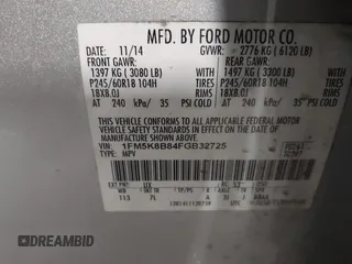 2015 Ford Explorer с VIN 1FM5K8B84FGB32725, выставлен на аукционе IAAI как лот 41540767 с пробегом 144 438 миль миль и . История ставок и продаж доступна на DreamBid. Изображение 9.
