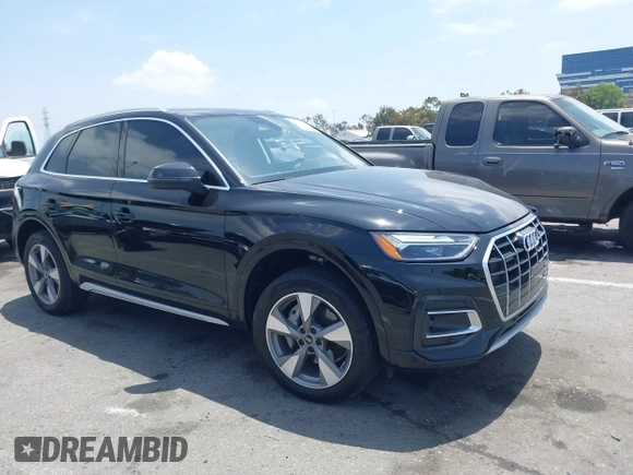 2023 Audi Q5 Premium with VIN WA1ABAFY2P2132364, listed as a IAAI auction lot 42272904 with 20,326 mi miles and . Bid and sale history available at DreamBid. Image 1.