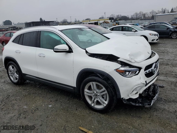 2023 Mercedes-Benz GLA with VIN W1N4N4HBXPJ492369, listed as a Copart auction lot 43422355 with 13,721 mi miles and Salvage Title. Bid and sale history available at carsss.com. Image 4.