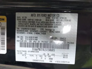 2020 Ford Mustang GT with VIN 1FA6P8CFXL5158685, listed as a IAAI auction lot 42276105 with 13,775 mi miles and . Bid and sale history available at DreamBid. Image 9.