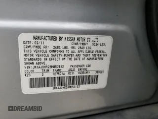 2011 Infiniti EX Journey with VIN JN1AJ0HR2BM853132, listed as a Copart auction lot 75808894 with 106,803 mi miles and Salvage Title. Bid and sale history available at DreamBid. Image 15.