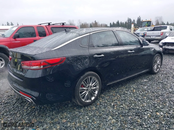 2018 Kia Optima SX with VIN 5XXGV4L26JG227603, listed as a IAAI auction lot 41648127 with 34,391 mi miles. Bid and sale history available at carsss.com. Image 4.