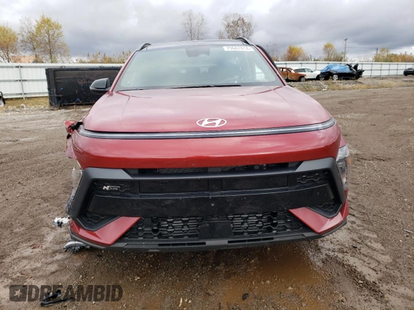 2024 Hyundai Kona N Line with VIN KM8HACA34RU118306, listed as a Copart auction lot 79687814 with 3,393 mi miles and Salvage Title. Bid and sale history available at DreamBid. Image 5.