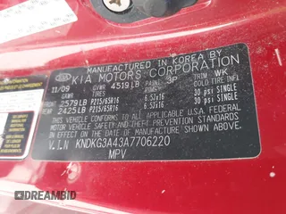 2010 Kia Sportage LX z VIN KNDKG3A43A7706220, wystawiony jako IAAI lot #42203674 z przebiegiem 155 584 mil mil oraz . Historia ofert i sprzedaży dostępna na DreamBid. Obrazek 9.