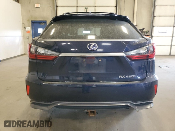 2018 Lexus RX 450h with VIN 2T2BGMCA9JC021481, listed as a Copart auction lot 57111405 with 186,533 mi miles and Salvage title. Bid and sale history available at DreamBid. Image 6.