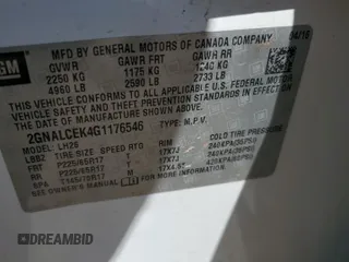 2016 Chevrolet Equinox LT z VIN 2GNALCEK4G1176546, wystawiony jako Copart lot #57412195 z przebiegiem 124 136 mil mil oraz Czysty tytuł • Clean title. Historia ofert i sprzedaży dostępna na DreamBid. Obrazek 13.