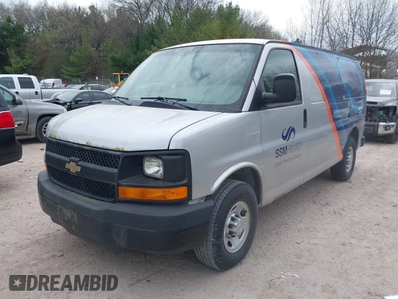 2010 Chevrolet Express Cargo Van with VIN 1GCZGFBA5A1170099, listed as a IAAI auction lot 42155958 with 400,854 mi miles. Bid and sale history available at carsss.com. Image 6.