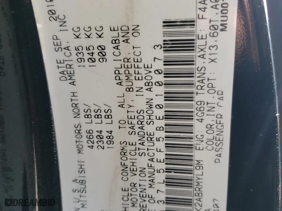 2011 Mitsubishi Eclipse GS Sport with VIN 4A37L5EF5BE010073, listed as a Copart auction lot 78795534 with 135,881 mi miles and Salvage Title. Bid and sale history available at carsss.com. Image 12.