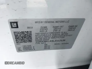 2020 GMC Acadia SLE with VIN 1GKKNKLA5LZ112128, listed as a IAAI auction lot 41472963 with 72,502 mi miles and . Bid and sale history available at carsss.com. Image 9.