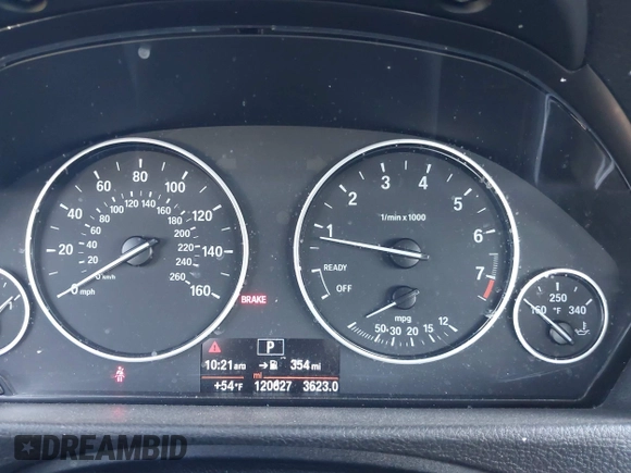 2015 BMW 3 Series 320i with VIN WBA3B1C55FK140317, listed as a IAAI auction lot 41434306 with 120,627 mi miles. Bid and sale history available at carsss.com. Image 7.