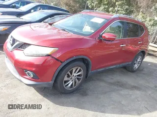 2014 Nissan Rogue SV with VIN 5N1AT2MT2EC851245, listed as a IAAI auction lot 41611370 with 172,157 mi miles. Bid and sale history available at carsss.com. Image 2.
