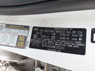 2021 Kia Forte FE z VIN 3KPF24AD5ME335331, wystawiony jako IAAI lot #41926109 z przebiegiem 87 354 mil mil oraz . Historia ofert i sprzedaży dostępna na DreamBid. Obrazek 9.