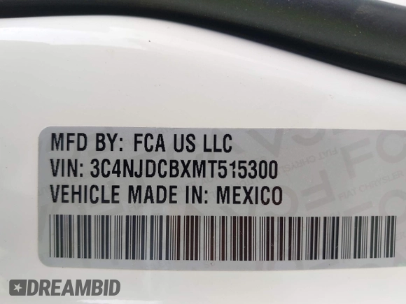 2021 Jeep Compass Limited с VIN 3C4NJDCBXMT515300, выставлен на аукционе IAAI как лот 42290070 с пробегом 110 390 миль миль и . История ставок и продаж доступна на DreamBid. Изображение 9.