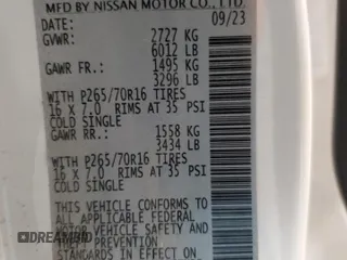 2024 Nissan Frontier S with VIN 1N6ED1CL5RN607496, listed as a Copart auction lot 50580225 with 7,204 mi miles and Salvage Title. Bid and sale history available at DreamBid. Image 12.