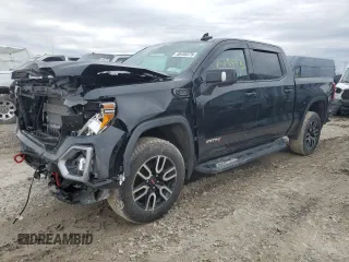 2021 GMC Sierra 1500 AT4 with VIN 3GTU9EET0MG383852, listed as a Copart auction lot 48458375 with 33,126 mi miles and Salvage Title. Bid and sale history available at carsss.com. Image 1.