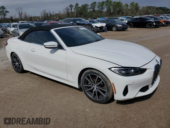 2024 BMW 4 Series 430i z VIN WBA23AT04RCN54796, wystawiony jako Copart lot #87837505 z przebiegiem 24 341 mil mil oraz Szkody całkowita. Historia ofert i sprzedaży dostępna na DreamBid. Obrazek 4.