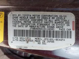 2001 Lexus GS 300 z VIN JT8BD69S410116080, wystawiony jako IAAI lot #42122447 z przebiegiem 243 533 mil mil oraz . Historia ofert i sprzedaży dostępna na DreamBid. Obrazek 9.
