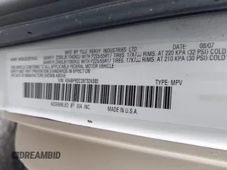 2008 Subaru Outback Limited с VIN 4S4BP62C287324385, выставлен на аукционе IAAI как лот 42322215 с пробегом 160 453 миль миль и . История ставок и продаж доступна на DreamBid. Изображение 9.
