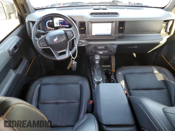2023 Ford Bronco with VIN 1FMEE5DP0PLC10002, listed as a Copart auction lot 57272555 with 14,035 mi miles and Salvage title. Bid and sale history available at DreamBid. Image 8.