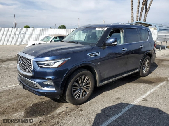 2018 Infiniti QX80 with VIN JN8AZ2NF3J9660604, listed as a Copart auction lot 52413665 with 0 mi miles and Salvage Title. Bid and sale history available at carsss.com. Image 1.