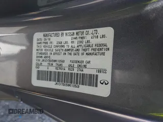 2017 Infiniti Q60 Premium with VIN JN1CV7EK5HM110549, listed as a IAAI auction lot 42136574 with 77,009 mi miles and . Bid and sale history available at DreamBid. Image 9.