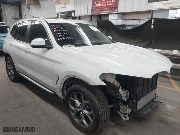 2022 BMW X3 sDrive30i with VIN 5UX43DP0XN9K11388, listed as a IAAI auction lot 41763170 with 45,782 mi miles. Bid and sale history available at carsss.com. Image 1.