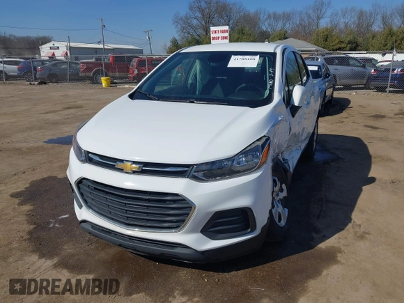 2017 Chevrolet Trax LS with VIN 3GNCJKSB5HL159624, listed as a IAAI auction lot 41788108 with 150,010 mi miles. Bid and sale history available at carsss.com. Image 2.