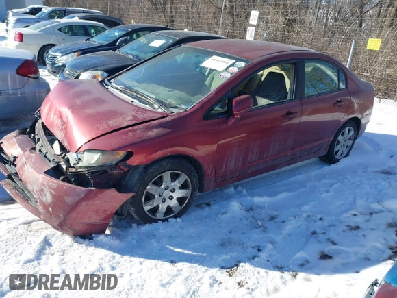 2007 Honda Civic Sdn LX with VIN 1HGFA16577L139830, listed as a IAAI auction lot 41307086 with 1 mi miles. Bid and sale history available at carsss.com. Image 2.