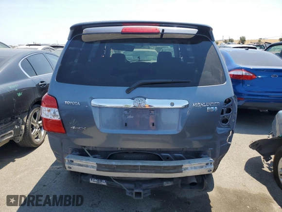 2006 Toyota Highlander Hybrid with VIN JTEEW21A960029945, listed as a Copart auction lot 62563614 with 180,196 mi miles and Salvage Title. Bid and sale history available at carsss.com. Image 6.