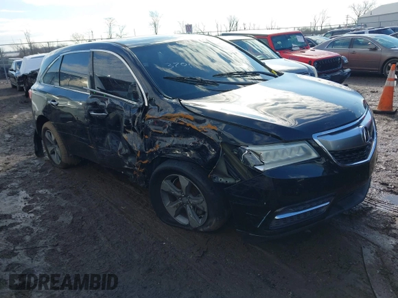 2014 Acura MDX with VIN 5FRYD3H21EB004595, listed as a IAAI auction lot 41653065 with 184,289 mi miles. Bid and sale history available at carsss.com. Image 1.