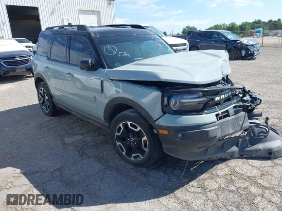 2021 Ford Bronco Sport Outer Banks z VIN 3FMCR9C63MRA26861, wystawiony jako IAAI lot #42204890 z przebiegiem 88 256 mil mil oraz . Historia ofert i sprzedaży dostępna na DreamBid. Obrazek 1.