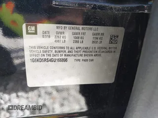 2016 Cadillac CT6 Luxury AWD with VIN 1G6KD5RS4GU166896, listed as a IAAI auction lot 41737650 with 58,118 mi miles and . Bid and sale history available at DreamBid. Image 9.