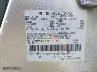 2009 Ford Edge Limited with VIN 2FMDK39C59BA73320, listed as a IAAI auction lot 39436879 with 130,999 mi miles. Bid and sale history available at carsss.com. Image 9.