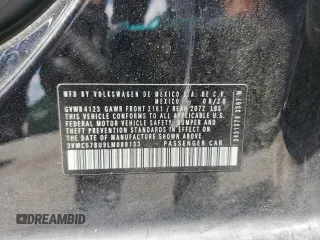2020 Volkswagen Jetta S with VIN 3VWC57BU9LM088133, listed as a Copart auction lot 57402695 with 77,340 mi miles and Salvage title. Bid and sale history available at DreamBid. Image 12.