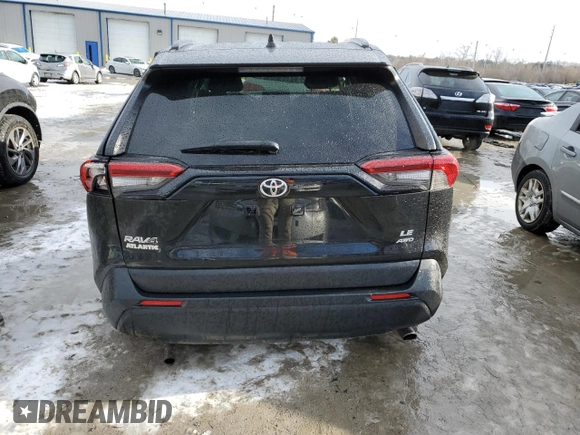 2021 Toyota RAV4 LE with VIN 2T3F1RFV7MC223475, listed as a Copart auction lot 47951695 with 47,737 mi miles and Salvage Title. Bid and sale history available at carsss.com. Image 6.