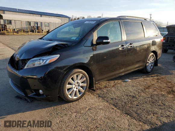 2016 Toyota Sienna Ltd with VIN 5TDDK3DC3GS130346, listed as a Copart auction lot 51062635 with 264,592 mi miles and Salvage Title. Bid and sale history available at carsss.com. Image 1.