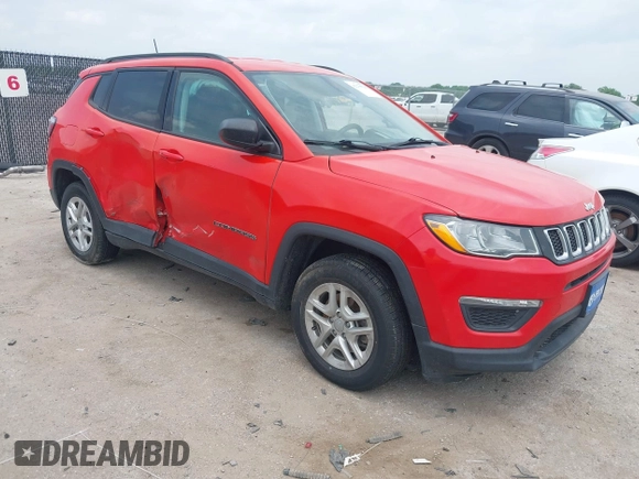 2018 Jeep Compass Sport with VIN 3C4NJCAB0JT461627, listed as a IAAI auction lot 42279936 with 126,930 mi miles and . Bid and sale history available at DreamBid. Image 1.
